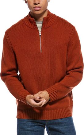 Vince Relaxed Wool & Cashmere-Blend 1/4-Zip Mock Neck Sweater