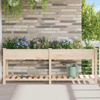 vidaXL Vidaxl - Maceta Para Jard&iacute;n Con Estante Beige 203.5 X 53 X 76.5 Cm