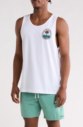 Rvca Palm Patch Tank in White at Nordstrom Rack, Size Xx-Large