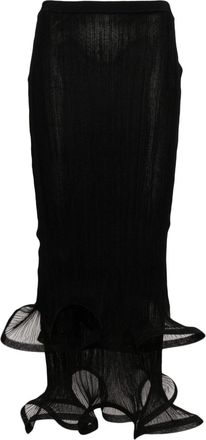 SIMKHAI Kelso ruffle-detail skirt - women - Polyester/Polyester/Rayon/Nylon - S - Black
