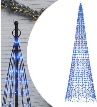 vidaXL Vidaxl - rbol de Navidad en asta de bandera 1534 led azul 500 cm