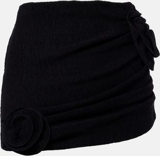 Magda Butrym Floral-appliqu&eacute; cr&ecirc;pe miniskirt