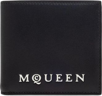 Alexander McQueen Zwart Grijs Leren Portemonnee Stijlvol Ontwerp - Heren - Portefeuilles - Zwart - ONE Size - Leer - Accessoires