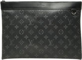 Louis Vuitton Pre-owned Pochette Discovery Monogram Eclipse clutch bag - Heren - Vintage Clutch - Zwart - ONE Size - Leer - Vintage