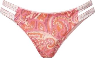Del Maar Ruay Printed Bikini Bottom - Dames - Bikinis - Oranje - S - Polyester - Badmode