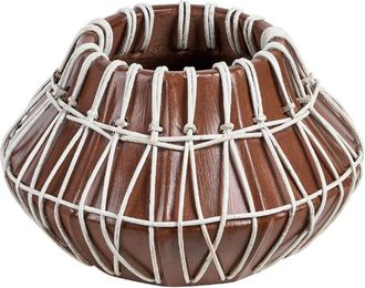 Beliani Jarr&oacute;n De Terracota Marr&oacute;n Beige 22 Cm Natural Flores Artificiales Kluet