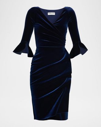 La Petite Robe Di Chiara Boni Triana Pleated Bodycon Velvet Dress