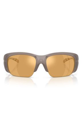 Diesel 62mm Oversize Mirrored Pillow Sunglasses in Milky Matte /Dark Grey Mirror at Nordstrom
