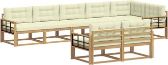 vidaXL Conjunto De Sof&aacute;s De Exterior 6 Uds. Blanco Y Crema Poli&eacute;ster Vidaxl