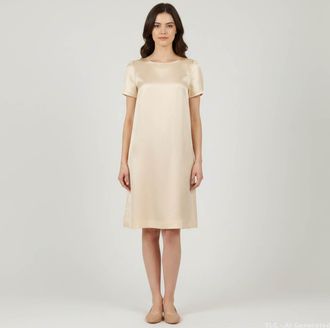 Emporio Armani Beige Satin Mini Dress