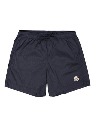 Moncler monogram-print swim shorts - Blue