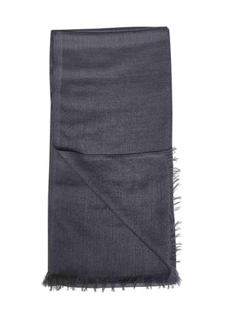 Brunello Cucinelli Womens Scarf Lead Grey Cashmere And Silk Scarfs