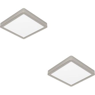 Loops 2 PACK Sleek Modern Satin Nickel Square Ceiling Light Indoor Spaces in Metallics