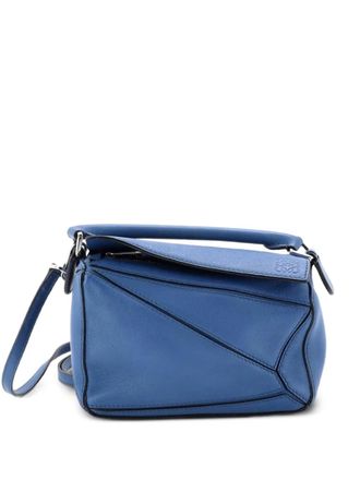 Loewe Puzzle Bag Leather Mini crossbody bag - women - Calf Leather - One Size - Blue