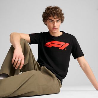 Puma T-Shirt PUMA F1 ESS LOGO TEE 180G, Herren, Gr. L, schwarz (puma schwarz), Jersey, Obermaterial: 100% Baumwolle, unifarben, regular fit normal, Rundhal