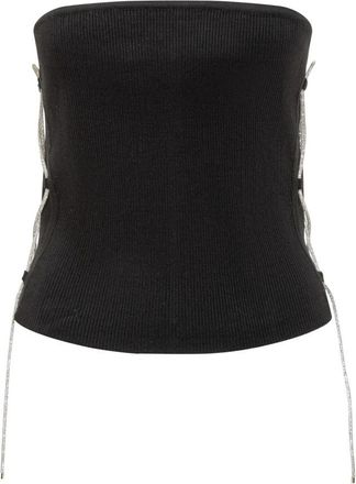 Giuseppe Di Morabito Zwarte Geribbelde Strakke Top - Dames - Tops zonder mouwen - Zwart - M - Tops
