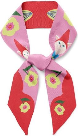 Centinelle Cat Garden Gnome Twilly Ribbon Scarf in Multicolor at Nordstrom