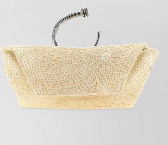 Magda Butrym rose crochet clutch bag