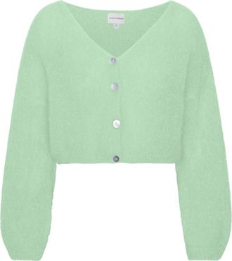 Americandreams Cornelia Cropped Cardigan - Dames - Vesten - Groen - S - Wol - Truien & Vesten