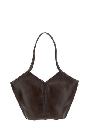 Hereu Brown Leather Calella S Tote Bag