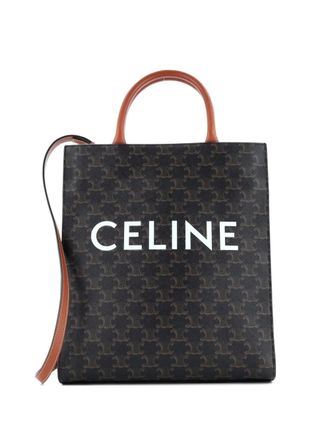Celine Vertical Cabas Triomphe Coated Canvas Small tote bag - Bruin