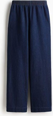 H&M Pull-on Denim Trousers in Dark Denim Blue at Nordstrom, Size Xx-Large