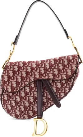 Dior Saddle Handbag Oblique Canvas Medium shoulder bag - Red