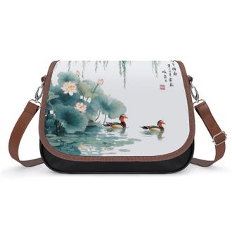 Generic Mandarin Duck Love Bird Crossbody Bags for Women Shoulder Messenger Bag Purse Handbags