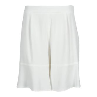 L'autre Chose Elegante Viscose Acetaat Broek - Dames - Korte Broeken - Wit - S - Korte Broeken