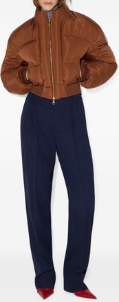 Elisabetta Franchi Quilted Down Down Jacket - Cognac