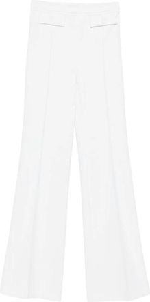 Elisabetta Franchi Rtw... Ivory - Dames - Wijde Broeken - Wit - L - Leer - Broeken