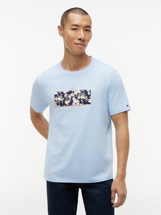 Tommy Hilfiger Mens Tropical Floral Logo T-Shirt - Blue - XXXL