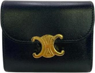 Celine Pre-owned Wallets, female, Black, Size: ONE SIZE Pre-owned Vintage Leather Wallet