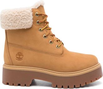 Timberland Beige Su&egrave;de Waterdichte Enkellaarzen - Dames - Winterlaarzen - Beige - 36 EU - Su&egrave;de - Schoenen