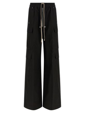 Rick Owens Black Cotton Cargo Womens Pants
