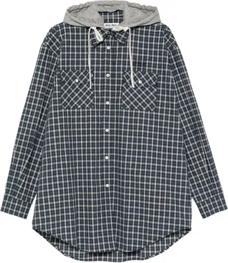 Miu Miu Check-pattern Hooded Shirt