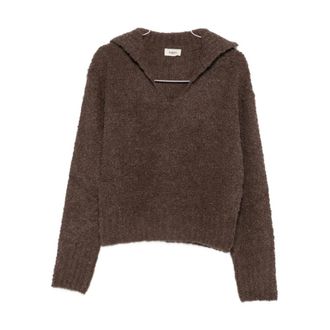 Barena V-neck Knitwear, female, Brown, Size: M Brown Sweatshirt Aw25 Style