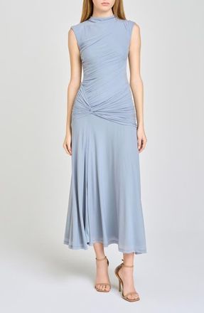 Wayf Sarielle Ruched Midi Dress in Slate at Nordstrom, Size Large