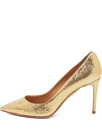 Aquazzura 35 calf leather pointed-toe pumps (8.5 cm) - Gold