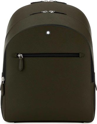 Montblanc Olive Green Leather Sartorial Backpack