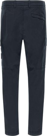 Stone Island Garment-Dyed Stretch Cotton Twill Cargo Pants - Navy