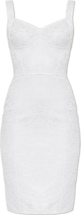 Dolce & Gabbana Fitted Dress - Dames - Korte kleedjes - Wit - M - Leer - Kleedjes