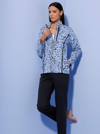 Hajo Hausanzug HAJO, Damen, Gr. 40/42, marine, eisblau, bedruckt, 62% Baumwolle, 38% Polyester, Homewear-Sets Hausanzug