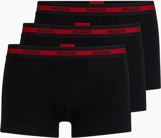 HUGO BOSS Mens HUGO 3-Pack Stretch Cotton Boxer Trunks, Black - Size: 37/36/32