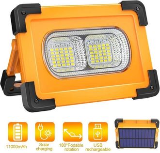 OEM Foco Led Recargable, Luz De Trabajo Led Port&aacute;til De 100 W Con Panel Solar, 4 Modos, S&uacute;per Brillante, Bater&iacute;a De 10000 Mah Para Acampar Y Proyectos De 