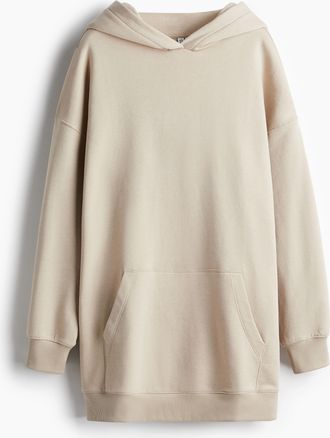 H&M Oversized Kleid mit Kapuze - Hellbeige