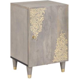 vidaXL vidaXL Mobile da Bagno Grigio 38 x 33 x 58 cm Legno massello di mango