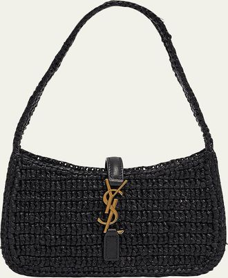 Saint Laurent Le 5 A 7 Mini Shoulder Bag in Raffia