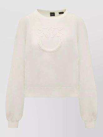 Pinko crew neck sweater embroidered detail long sleeves