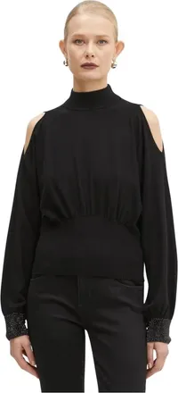 Guess Pima Trui - Dames - Ronde hals truien - Zwart - XS - Polyester - Truien & Vesten